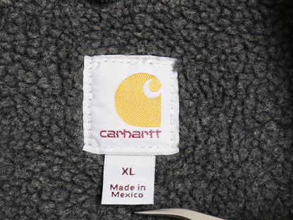 US企画 カーハート モックネック ダック ベスト メンズ XL / V33 裏 ボア パイル フリース フルジップ ハイネック ワーク 大きいサイズ 灰