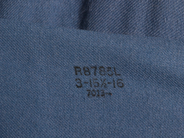 デッドストック 40s ★ BVD レーヨン シャツ 15 16 メンズ L 程/ 新品 USA製 ヴィンテージ 長袖シャツ ボックス フラップポケット 無地 青