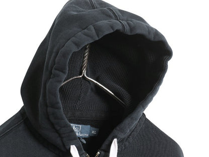 00s ポロ ラルフローレン フルジップ スウェット フード パーカー メンズ XL オールド トレーナー 裏起毛 ヘビーウェイト 大きいサイズ 黒