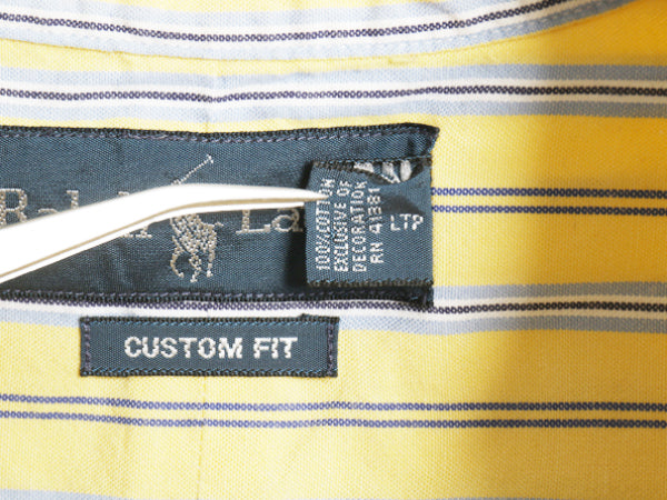 00s ラルフローレン ストライプ 長袖 ボタンダウン シャツ メンズ S / オールド ポロ 長袖シャツ オックスフォード コットン ワイシャツ