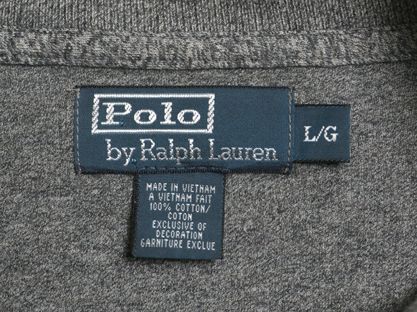 00s ポロ ラルフローレン ショールカラー コットン ニット スウェット メンズ L / オールド セーター トレーナー ワンポイント リブ編み 灰