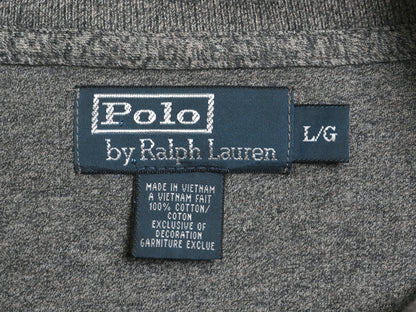 00s ポロ ラルフローレン ショールカラー コットン ニット スウェット メンズ L / オールド セーター トレーナー ワンポイント リブ編み 灰