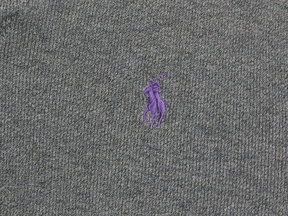 00s ポロ ラルフローレン ショールカラー コットン ニット スウェット メンズ L / オールド セーター トレーナー ワンポイント リブ編み 灰