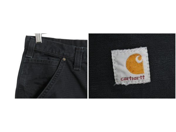 US企画 カーハート ダブルニー ダック ペインター パンツ メンズ 32 32 / ワーク ゆったり ストレート ボトムス ヘビーウェイト ブラック