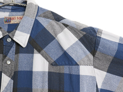90s ビッグマック ヘビー フランネル ウエスタン シャツ メンズ XL オールド JCPENNY ブロック チェック コットン ネルシャツ 大きいサイズ