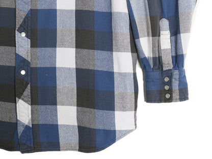 90s ビッグマック ヘビー フランネル ウエスタン シャツ メンズ XL オールド JCPENNY ブロック チェック コットン ネルシャツ 大きいサイズ