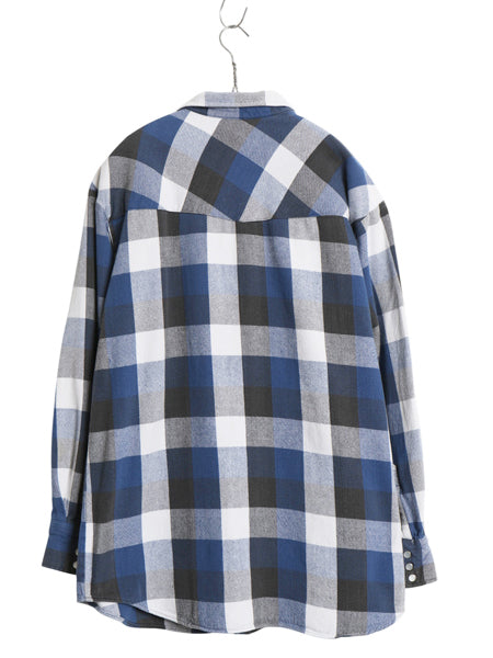 90s ビッグマック ヘビー フランネル ウエスタン シャツ メンズ XL オールド JCPENNY ブロック チェック コットン ネルシャツ 大きいサイズ