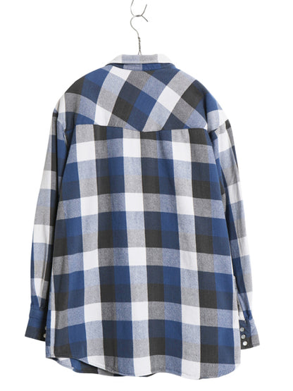 90s ビッグマック ヘビー フランネル ウエスタン シャツ メンズ XL オールド JCPENNY ブロック チェック コットン ネルシャツ 大きいサイズ