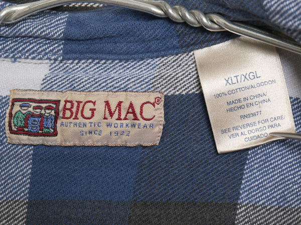 90s ビッグマック ヘビー フランネル ウエスタン シャツ メンズ XL オールド JCPENNY ブロック チェック コットン ネルシャツ 大きいサイズ