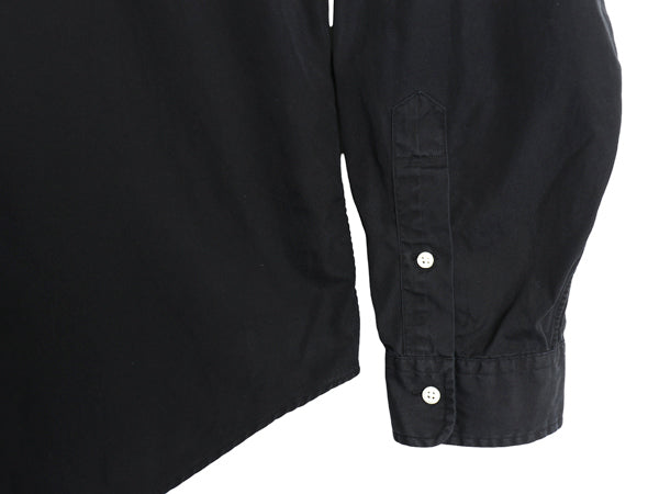 00s ラルフローレン 長袖 ボタンダウン シャツ メンズ XXL / オールド ポロ コットン 長袖シャツ ワンポイント 大きいサイズ ブラック BD