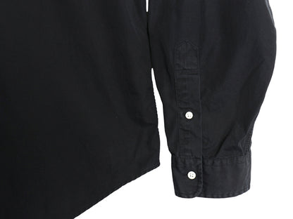 00s ラルフローレン 長袖 ボタンダウン シャツ メンズ XXL / オールド ポロ コットン 長袖シャツ ワンポイント 大きいサイズ ブラック BD