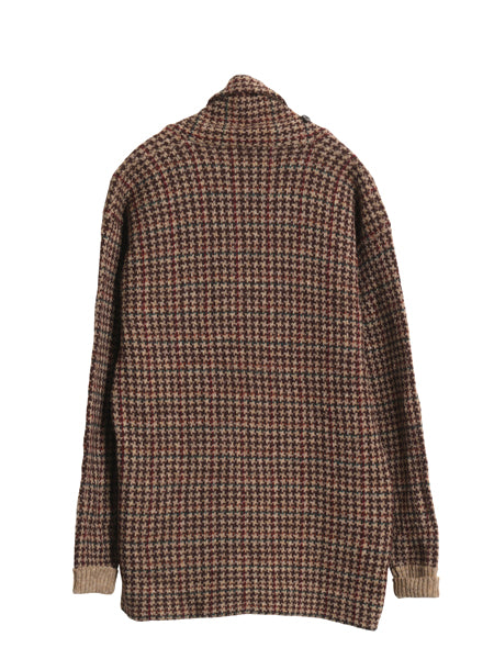 90s ★ ラルフローレン ガンクラブ チェック ショールカラー ニット カーディガン メンズ S レディース M ポロ ウール 前開き ポケット付き