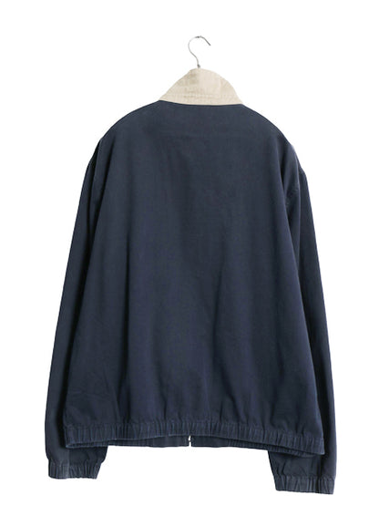 90s ポロ ラルフローレン スイングトップ ジャケット メンズ L オールド コットン ブルゾン フルジップ ジャンパー ワンポイント ネイビー