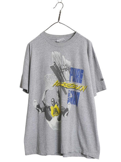 90s リーボック シャキール オニール プリント 半袖 Tシャツ メンズ XL オールド NBA バスケ カットソー グラフィック アート 大きいサイズ