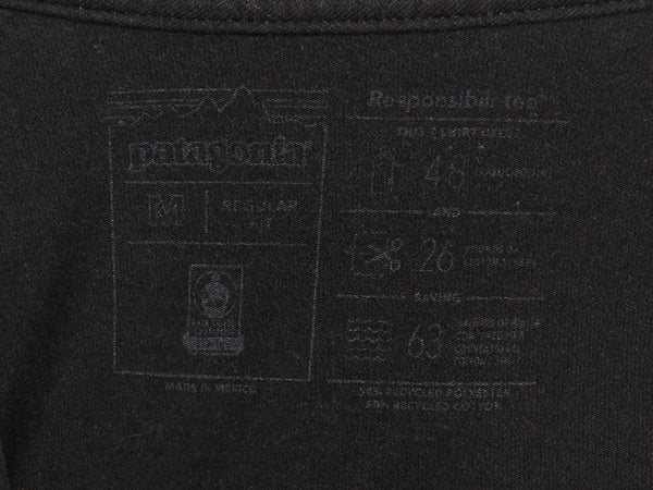 パタゴニア 両面 プリント 長袖 Tシャツ メンズ M / 古着 アウトドア ロンT ロングスリーブ P6 バックプリント ボックスロゴ カットソー 黒