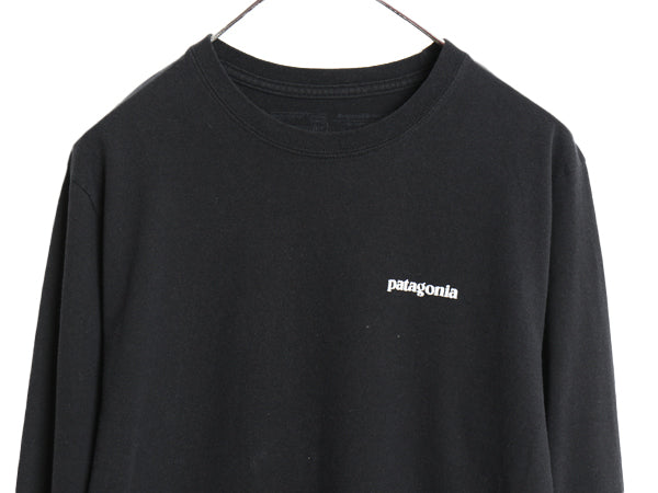 パタゴニア 両面 プリント 長袖 Tシャツ メンズ M / 古着 アウトドア ロンT ロングスリーブ P6 バックプリント ボックスロゴ カットソー 黒