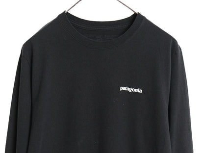 パタゴニア 両面 プリント 長袖 Tシャツ メンズ M / 古着 アウトドア ロンT ロングスリーブ P6 バックプリント ボックスロゴ カットソー 黒
