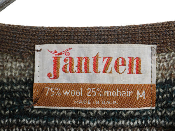 60s USA製 ★ ジャンセン フェアアイル モヘア ニット カーディガン メンズ M / 古着 ヴィンテージ シャギー セーター 前開き ノルディック