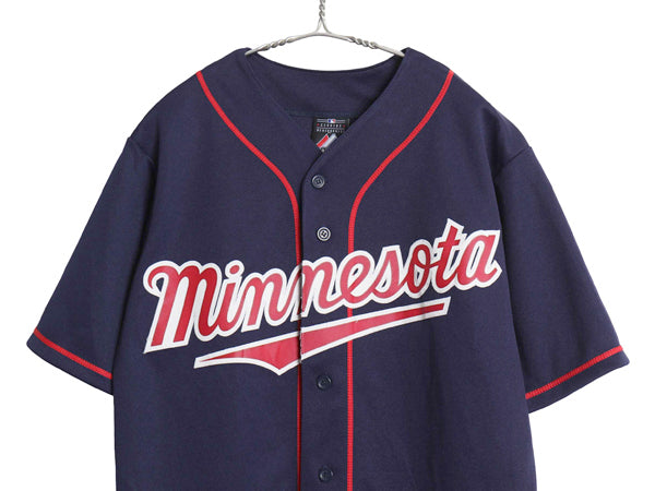 USA製 ツインズ ベースボール シャツ メンズ S / MLB オフィシャル マジェスティック 大リーグ ユニフォーム ゲームシャツ メジャーリーグ