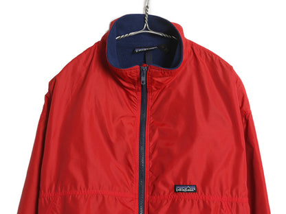 90s USA製 ★ パタゴニア シェルド キャプリーン ジャケット メンズ L オールド 90年製 ナイロン 裏 フリース ジャンパー シンチラ 赤 廃盤