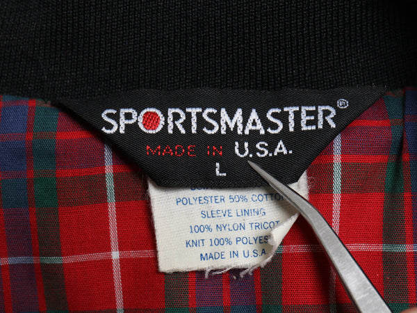 80s USA製 SPORTSMASTER スイングトップ ジャケット メンズ L / ヴィンテージ ブルゾン フルジップ ハリントン G-9 ライナー付き 黒 企業