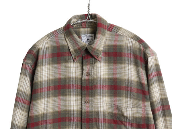 ブルックスブラザーズ 長袖 ボタンダウン フランネル シャツ メンズ S / 古着 ネルシャツ チェック コットン ポケット付き マルチカラー