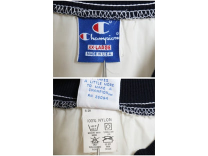 80s USA製 チャンピオン カレッジ プリント ナイロン ジャケット メンズ XXL / ヴィンテージ ハイネック プルオーバー 大きいサイズ 青タグ