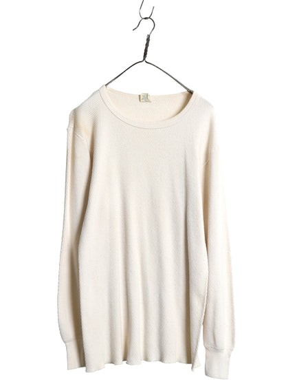 80s USA製 セントジョンズベイ 長袖 サーマル Tシャツ メンズ XL / ヴィンテージ ロンT ワッフル 無地 カットソー インナー 大きいサイズ 