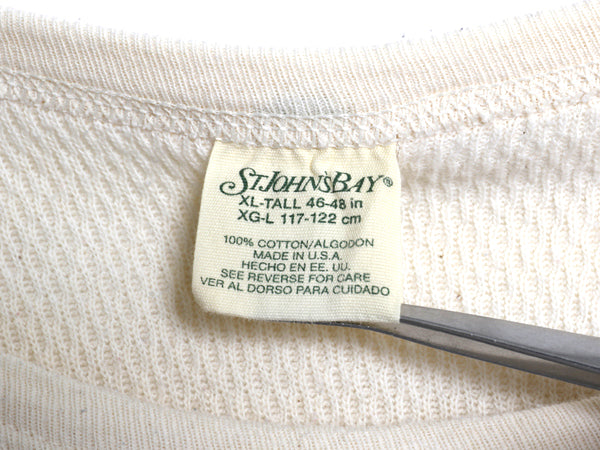 80s USA製 セントジョンズベイ 長袖 サーマル Tシャツ メンズ XL / ヴィンテージ ロンT ワッフル 無地 カットソー インナー 大きいサイズ 