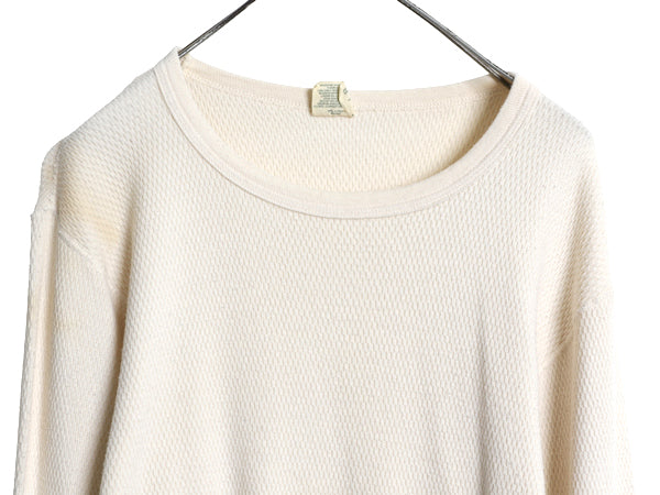 80s USA製 セントジョンズベイ 長袖 サーマル Tシャツ メンズ XL / ヴィンテージ ロンT ワッフル 無地 カットソー インナー 大きいサイズ 