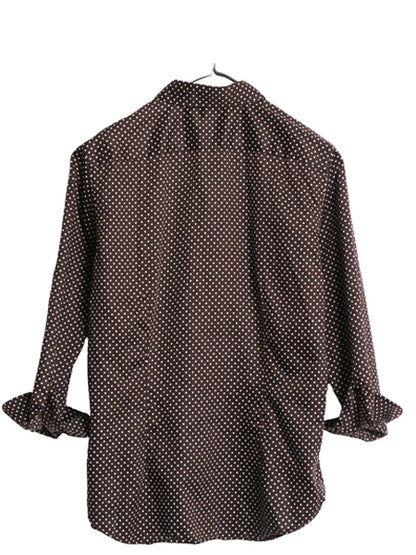 00s ローレン ラルフローレン ドット 七分袖 シャツ レディース M / オールド コットン 総柄 水玉 ブラウス きれいめ ツートン カジュアル