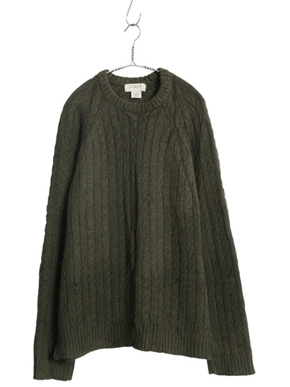 00s ジェイクルー フィッシャーマン ニット セーター メンズ XL / オールド アラン ケーブル コットン ウール 大きいサイズ ヘビーウェイト