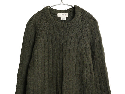 00s ジェイクルー フィッシャーマン ニット セーター メンズ XL / オールド アラン ケーブル コットン ウール 大きいサイズ ヘビーウェイト