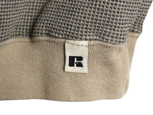 90s USA製 ラッセル 鹿の子 スウェット メンズ レディース L / 古着 オールド トレーナー 裏起毛 無地 ワンポイント ブランク レアモデル