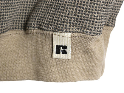 90s USA製 ラッセル 鹿の子 スウェット メンズ レディース L / 古着 オールド トレーナー 裏起毛 無地 ワンポイント ブランク レアモデル