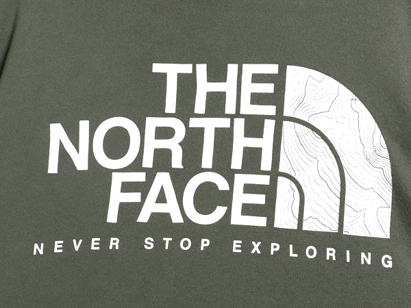 ノースフェイス 両面 プリント スウェット フード パーカー メンズ XL / アウトドア トレーナー プルオーバー 裏起毛 大きいサイズ カーキ