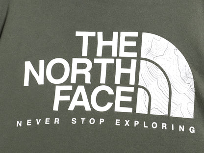 ノースフェイス 両面 プリント スウェット フード パーカー メンズ XL / アウトドア トレーナー プルオーバー 裏起毛 大きいサイズ カーキ