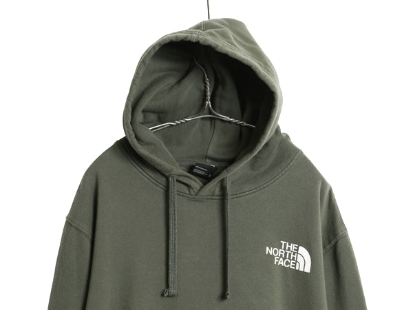 ノースフェイス 両面 プリント スウェット フード パーカー メンズ XL / アウトドア トレーナー プルオーバー 裏起毛 大きいサイズ カーキ