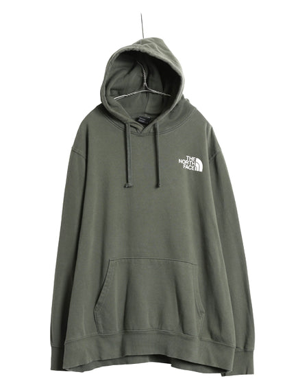 ノースフェイス 両面 プリント スウェット フード パーカー メンズ XL / アウトドア トレーナー プルオーバー 裏起毛 大きいサイズ カーキ