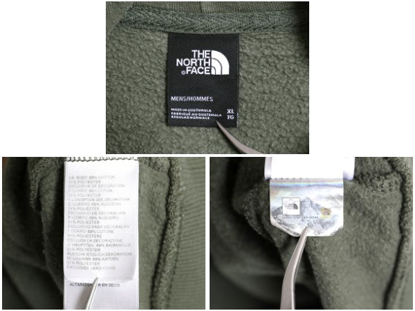 ノースフェイス 両面 プリント スウェット フード パーカー メンズ XL / アウトドア トレーナー プルオーバー 裏起毛 大きいサイズ カーキ