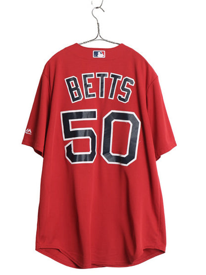 レッドソックス ベースボール シャツ メンズ L / MLB オフィシャル マジェスティック 大リーグ ユニフォーム ゲームシャツ ジャージ 重ね着