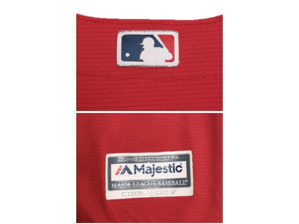 レッドソックス ベースボール シャツ メンズ L / MLB オフィシャル マジェスティック 大リーグ ユニフォーム ゲームシャツ ジャージ 重ね着