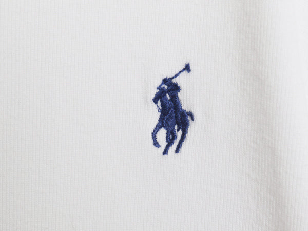 ラルフローレン 長袖 Tシャツ レディース L / ポロ スポーツ ロンT コットン ストレッチ リブ編み カットソー ロングスリーブ トップス 白