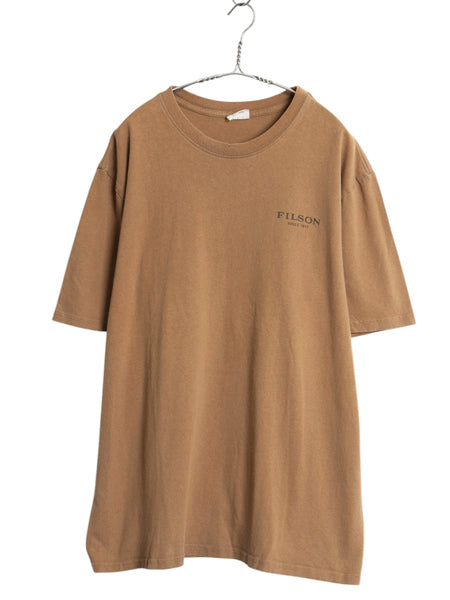 USA製 フィルソン 両面 プリント Tシャツ メンズ XXL / アウトドア アニマル オオカミ ウルフ イラスト グラフィック 大きいサイズ カーキ