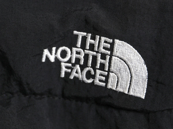 90s USA製 ノースフェイス デナリ ベスト メンズ L / オールド 前開き 重ね着 フルジップ フリース ナイロン ワンポイント ツートン 黒 青