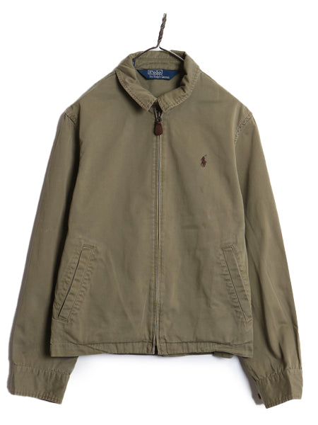 90s ポロ ラルフローレン スイングトップ ジャケット メンズ S / オールド コットン ブルゾン フルジップ ジャンパー ワンポイント カーキ