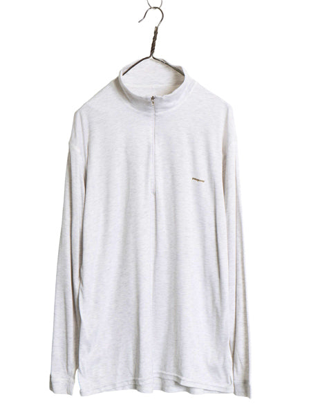 00s USA製 パタゴニア キャプリーン 長袖 Tシャツ メンズ XL 01年製 アウトドア ハーフジップ ロンT ストレッチ ワンポイント 大きいサイズ
