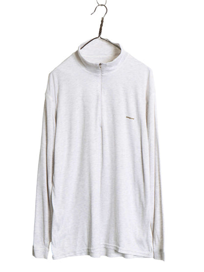 00s USA製 パタゴニア キャプリーン 長袖 Tシャツ メンズ XL 01年製 アウトドア ハーフジップ ロンT ストレッチ ワンポイント 大きいサイズ