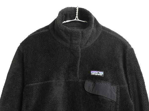 パタゴニア リツール スナップT プルオーバー ジャケット レディース М / 古着 17年製 フリース アウトドア ブルゾン ハイネック ブラック
