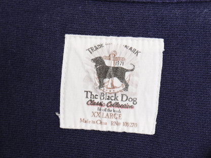 00s The Black Dog ドッグ プリント スウェット メンズ レディース XXL / オールド トレーナー 前V 裏起毛 ヘビーウェイト 大きいサイズ 紺